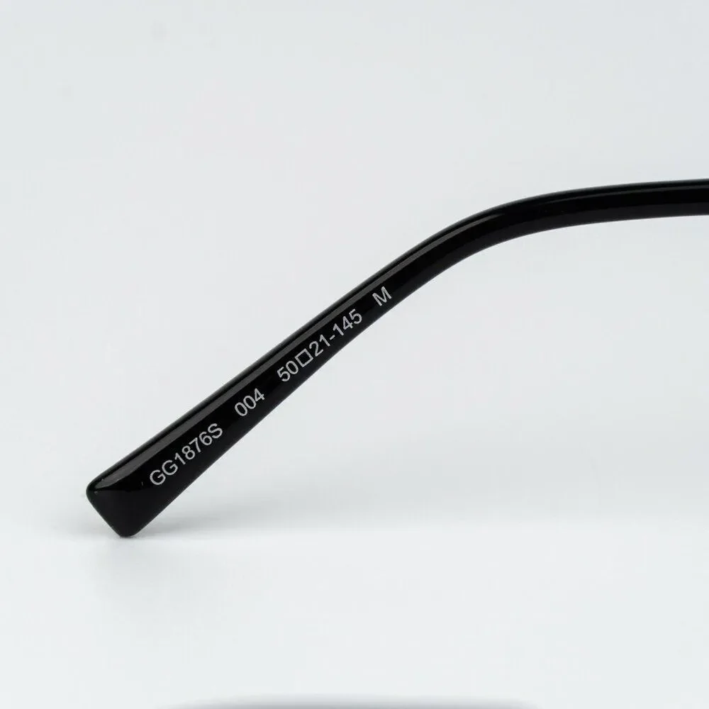 Gucci Men Sunglasses Metal Black Green Square GG1876S 004 NEW AUTHENTIC
